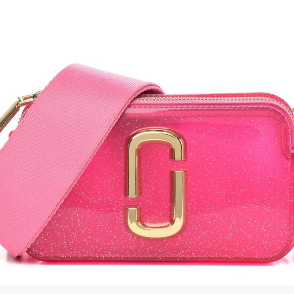 Marc Jacobs Jelly Pink Glitter Snapshot Camera Bag
